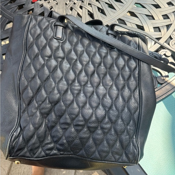 Vera Bradley Black Quilted Tote with Gold Accents - Picture 2 of 3